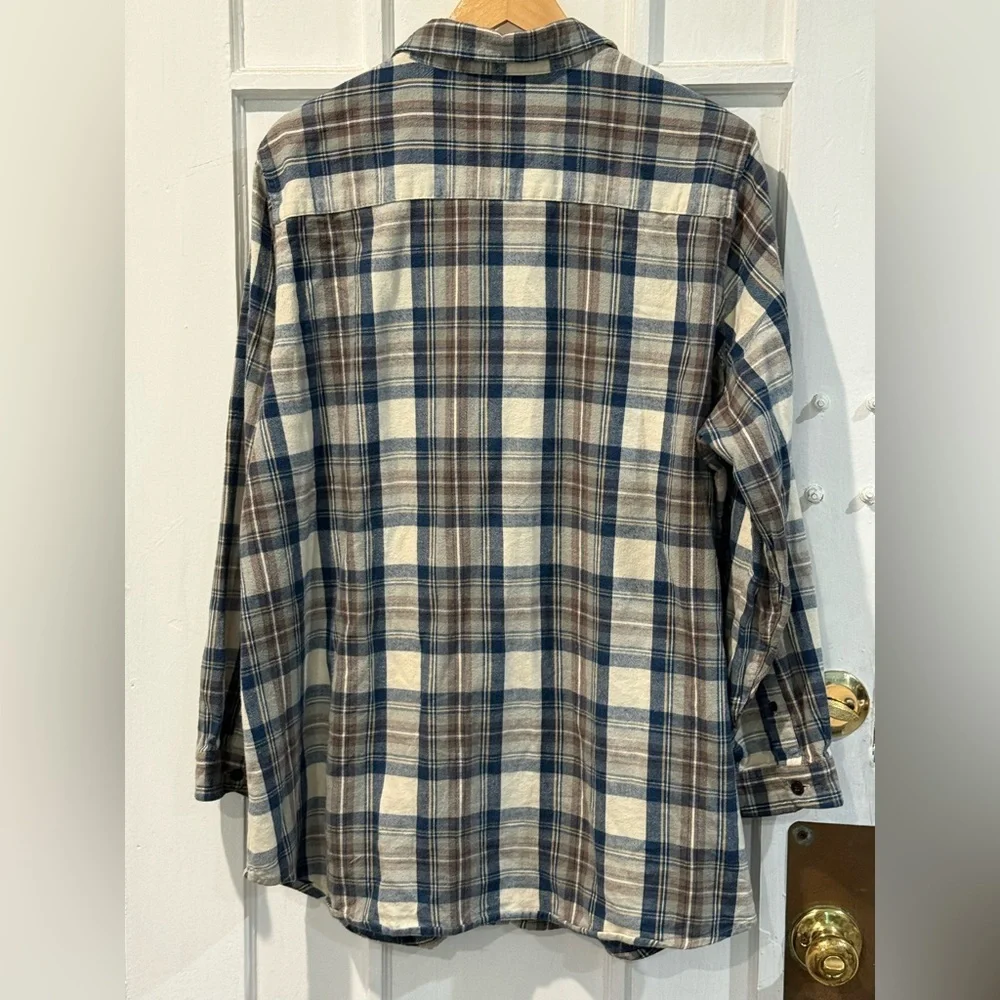 L.L. Bean Blue and Cream Checkered Shirt